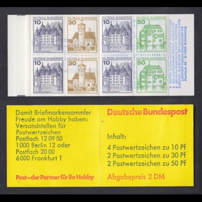 Bund Markenheftchen 22 I n Burgen + Schlösser 1980 postfrisch 