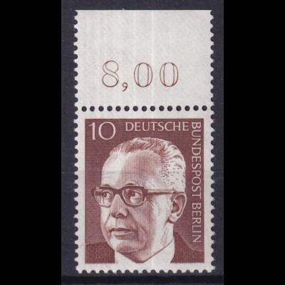Berlin 361 mit Oberrand Dr. Gustav Heinemann 10 Pf postfrisch